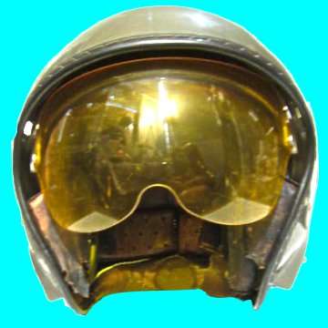 S.A.A.F. Helicopter Helmet with its Two Shaded Visors.