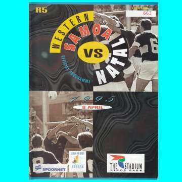 Rugby Programme - Western Samoa vs Natal - Kings Park - 1995.