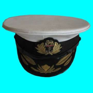 S.A Navy High Ranking Officers Cap With Bullion Wire Braising On Peak.