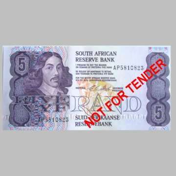 South African bank Note - Five Rand - C.L Stals.
