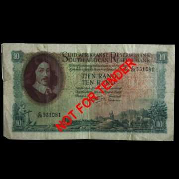 South African bank Note - Ten Rand - G Rissik.