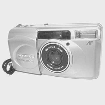 Olympus Superzoom 70G Camera with a 38 - 70 mm. Lens and Strap.