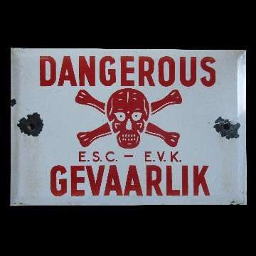 Vintage Enamel Covered Warning Sign - Electricity Supply Commission.