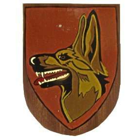 S.A.D.F.  Dog Handler Hand Painted Badge From Operational Base Border War Period.
