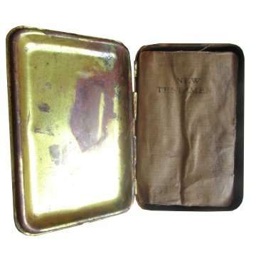First World War - 1914 Queen Mary Christmas Gift Tin With Miniature Bible - New Testament.