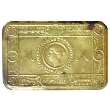 First World War - 1914 Queen Mary Christmas Gift Tin With Miniature Bible - New Testament.