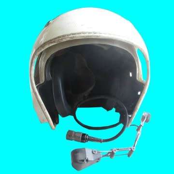 Helicopter's Pilot Helmet With Mic And Microphone.