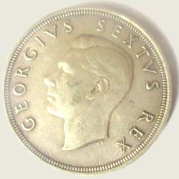 1948 - Silver Crown (5 Shilling) - Circulated Condition - Very Good Condition.
