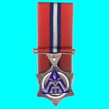 South Africa Star For Merit with Ribbon - Silver - Miniature.