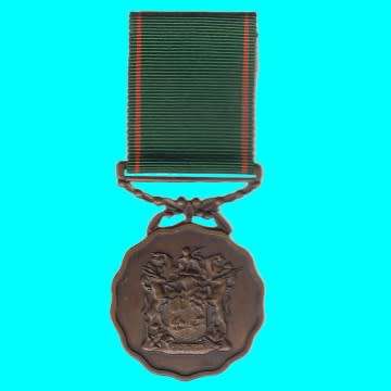 S.A.D.F. 10 Year Good Service Medal (Bronze) - Full Size - With Ribbon - Numbered 81729.