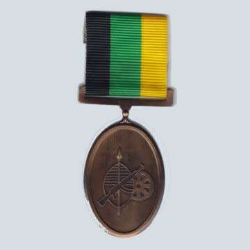 S.A.N.D.F MK 10 Year Brinze Medal - Full Size - With Short Ribbon - Numbered.