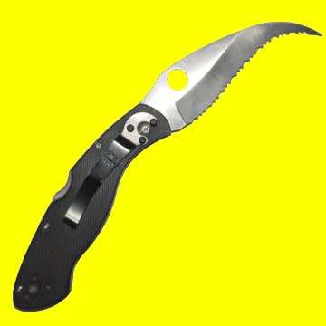 Spyderco VG-10 Seki City Japan Serrated Folding Scout Knife with a 104 mm. Blade and Lock.
