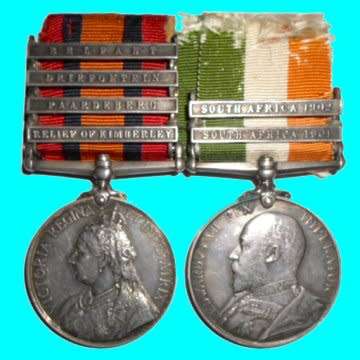 Boer War Grouping of Medals to A. Payze - Wounded in Action. - See story on display page.