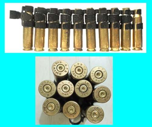 Rhodesian Used  7.62mm. Browning Machine  Gun Belt with 10 Shell Casings.