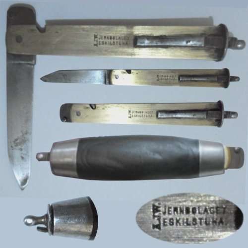 Swedish Antique Barrell Knife By Jernbolaget of Eskilstuna. - A scarce item.