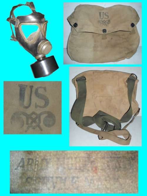 WW2 US Army Lightweight Gas Mask Bag with Gas Mask. All in a very good condition.