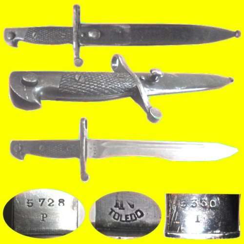 WW 2. Toledo Spanish 1941 Pattern Bolo Bayonet with Sabbard.with Markings.