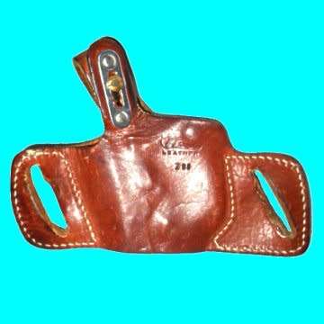Quick Draw Leather Holster with adjustable retaining strap - made by Classic Leather.