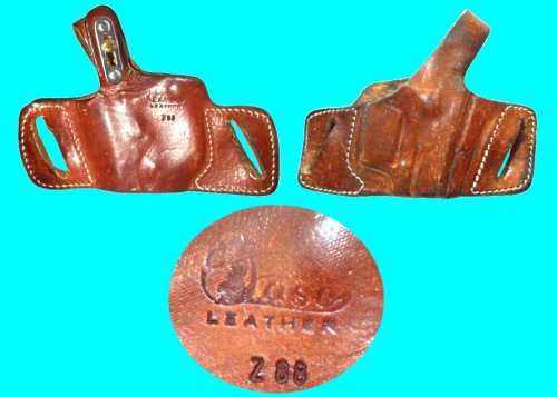 Quick Draw Leather Holster with adjustable retaining strap - made by Classic Leather.