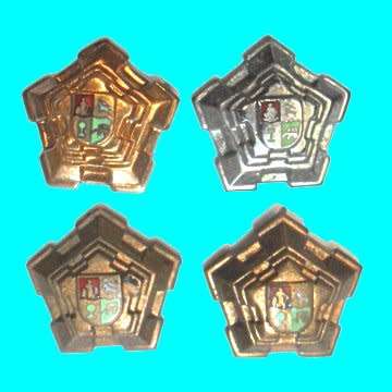 A lot of 6 S.A. Second Word War Officer`s Rank Pips. - All lugs intact.