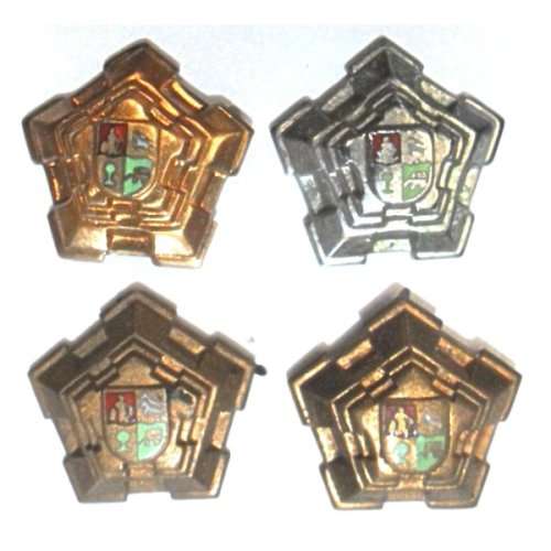 A lot of 6 S.A. Second Word War Officer`s Rank Pips. - All lugs intact.