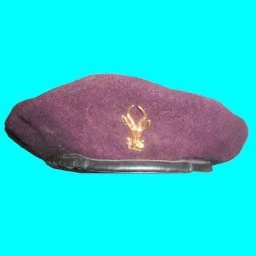 Early Type Recce/Para Beret with Brass Bokkoppie and Leather Rim.
