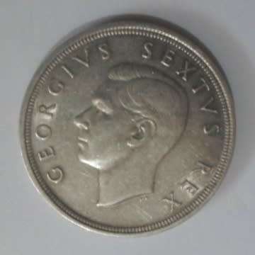 1948 South Africa Five Shilling - Silver - Very Good Condition