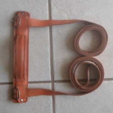 Second Worlg War Period Leather Bed Strap Roll