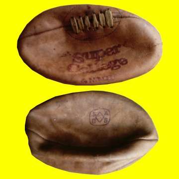 Old Leather Rugby Ball - 1950's and 60,s.