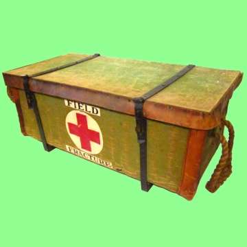 Antique Red Cross Field Medical Trunk. This is a very old trunk probably Boer War or First World War