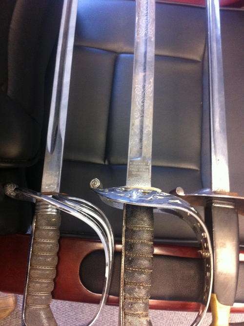 SWORD COLLECTION - WILKINSON SWORDS X 3, 1 X SOLINGEN (OLD COAT ARMS) 1 X WW2 ITALIAN, 4 X BAYONETS