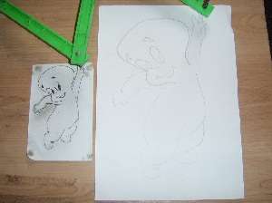 Casper being copied and magnified at the same time with the Wonder Art & Magnifier product.