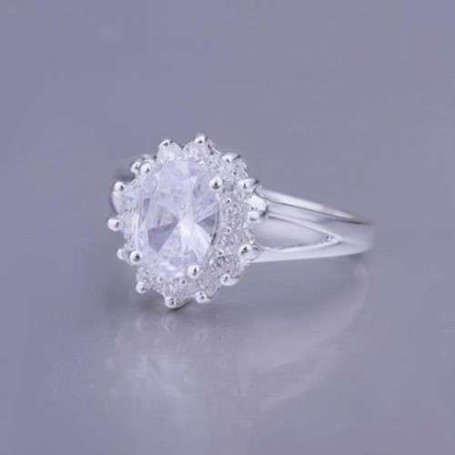 Diamante Set in 925 Sterling Silver Imported (with 925 Marking) Ring