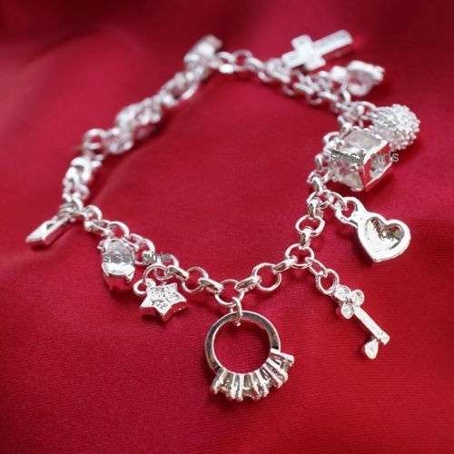 Adorable 925 Sterling Silver (with 925 Marking)Imported Filled Charm Bracelet