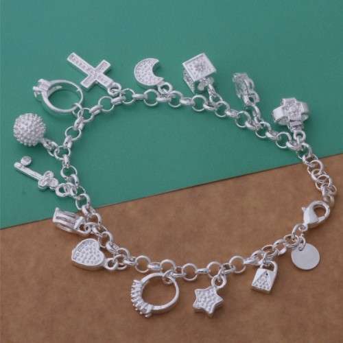 Adorable 925 Sterling Silver (with 925 Marking)Imported Filled Charm Bracelet