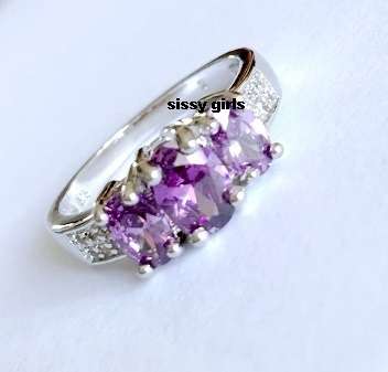 Glamorous Cr. Amethyst in 925 Sterling Silver Ring Imported filled jewelry
