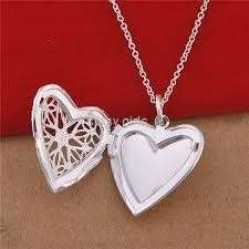 Sparkling Heart Shape Locket with 925 Sterling Silver Imported Filled Neck Chain
