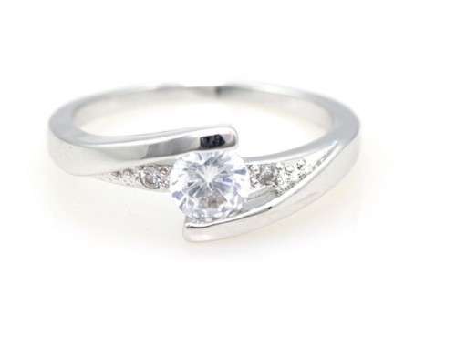 Adorable Sim Diamond in 925 Sterling Silver Ring imported Filled