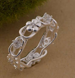 Amazing Cr. Diamonds Set in 925 Sterling Silver  Imported Crown Ring  Filled  Jewelry