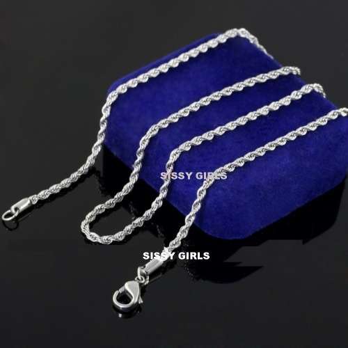 4mm 925 Sterling Silver(with 925 Marking) Imported Filled Singapore Rope Chain