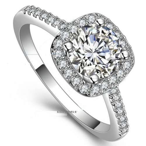 Peite Yet Sexy Diamante Set in 18ct Platinum Rolled Gold   Imported Ring