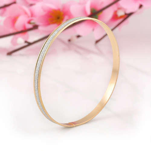 ELEGANT 2 x Yellow Rolled Gold Glitter Imported Filled Bangles