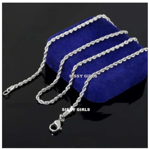 4mm 925 Sterling Silver(with 925 Marking) Imported Filled Singapore Rope Chain