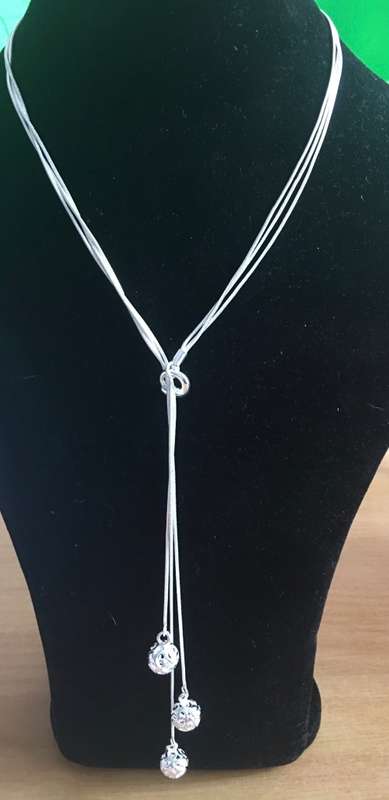 Glamorous 3 in 1 925 sterling Silver Neck Chain Imported Filled Jewelry