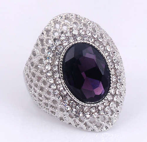 POSH sim Amethyst Set in 925 Sterling Silver Ring Imported Filled jewelry