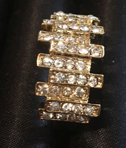 Gorgeous Sim Diamonds Set in 18ct Yellow Rolled Gold Imported Ring