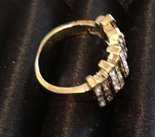 Gorgeous Sim Diamonds Set in 18ct Yellow Rolled Gold Imported Ring