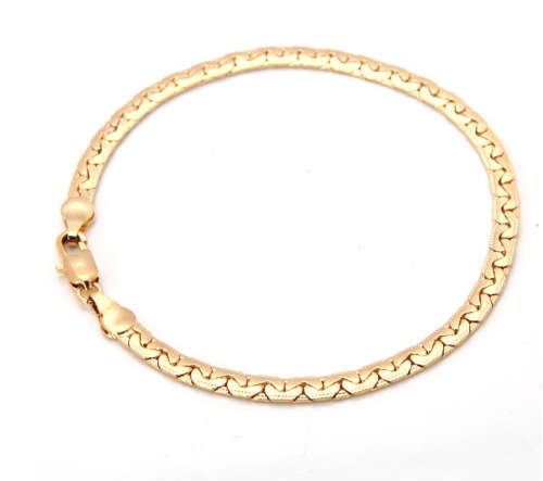 Classy 4mm 18ct Yellow Gold Filled Unisex Imported Bracelet