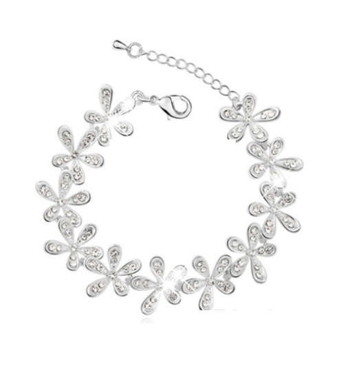 Fabulous Cr. Diamante Set in 925 Sterling Silver Bracelet Imported Filled