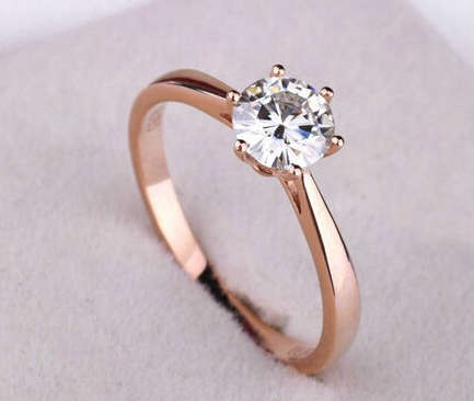 Pretty Sexy and Petite Diamante Set in 18ct Rose Gold Engagement Ring Imported Filled Jewelry